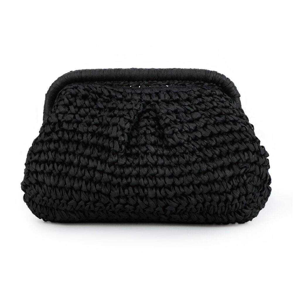 2253 Straw Clutch Purses Cloud Dumpling Pouch Straw Crossbody Shoulder